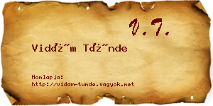 Vidám Tünde névjegykártya